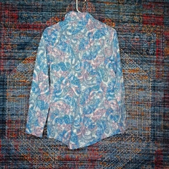 Orvis womens pink white blue floral paisley button down shirt 6 NWOT - Picture 2 of 4